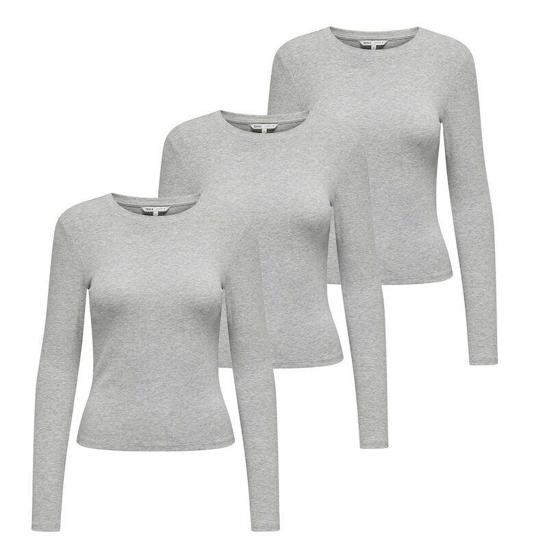 Слим блузи - 3 броя - Сив Only