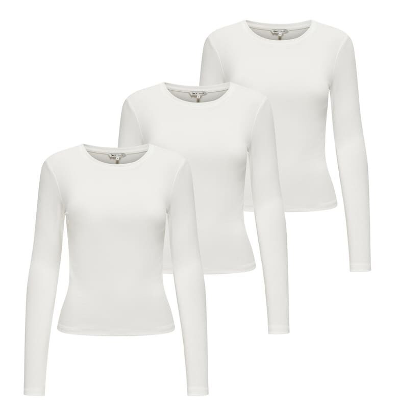 Слим блузи - 3 броя - Слонова кост Only