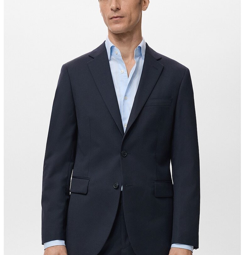 Слим вълнено сако - Тъмносин Mango