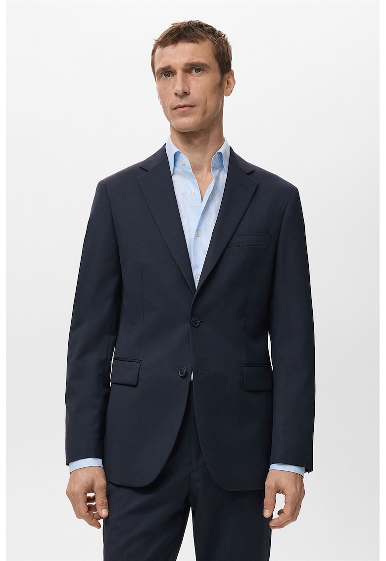 Слим вълнено сако - Тъмносин Mango