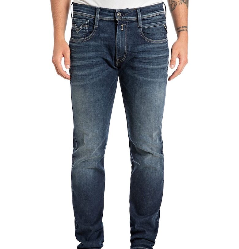 Слим дънки Hyperflex - Тъмносин Replay