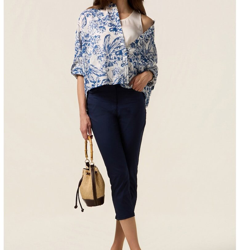 Слим дънки капри - Тъмносин Oltre