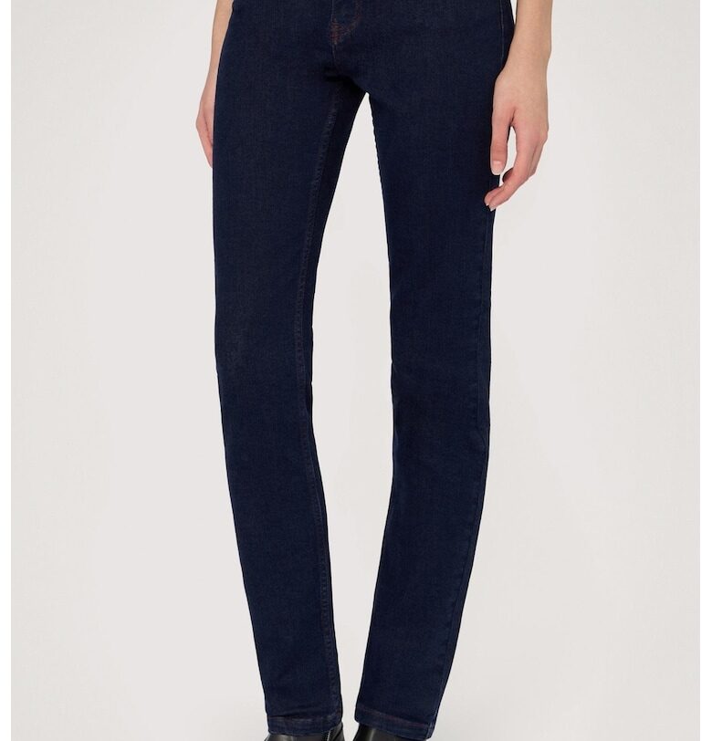 Слим дънки с висока талия - Ултрамарин синьо Trussardi