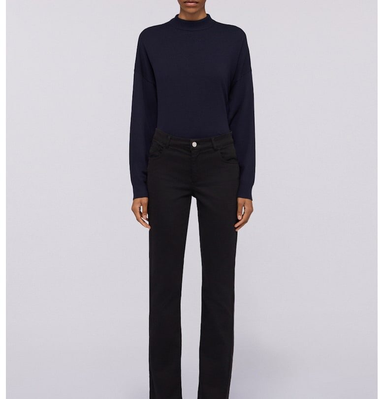 Слим дънки с миди талия - Черен Trussardi