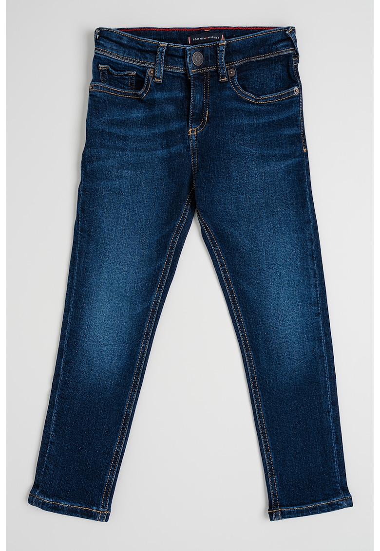 Слим дънки със захабен ефект - Тъмносин Tommy Hilfiger