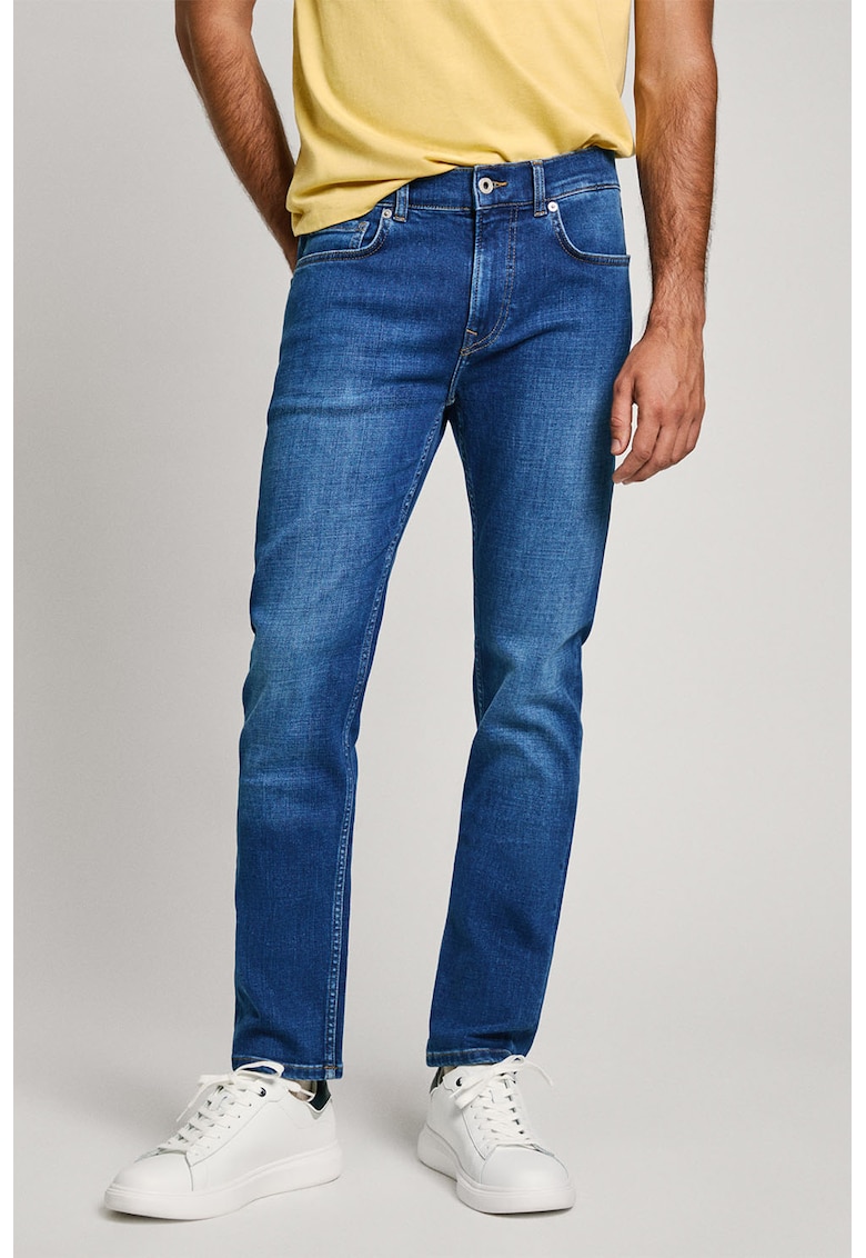 Слим дънки със средна талия - Кралско Синьо Pepe Jeans London