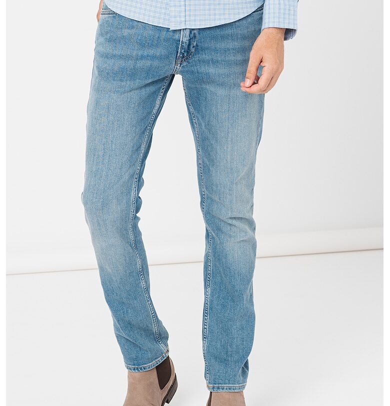 Слим дънки със средновисока талия - Светлосин Gant