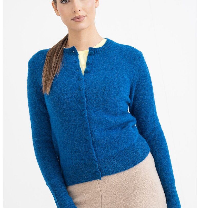 Слим жилетка с вълна - Светлосин Stefanel