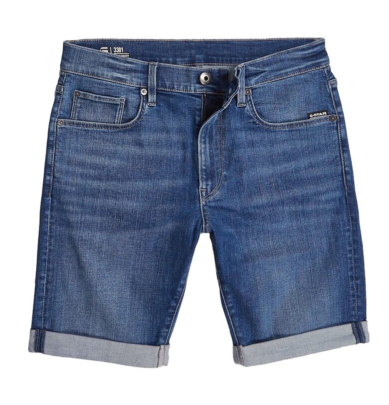 Слим къс панталон Elto от деним - Син G-STAR