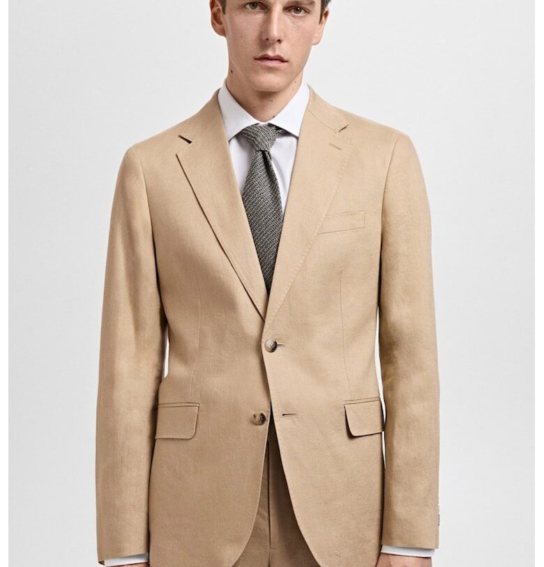 Слим ленено сако Amalfi - Камел Mango