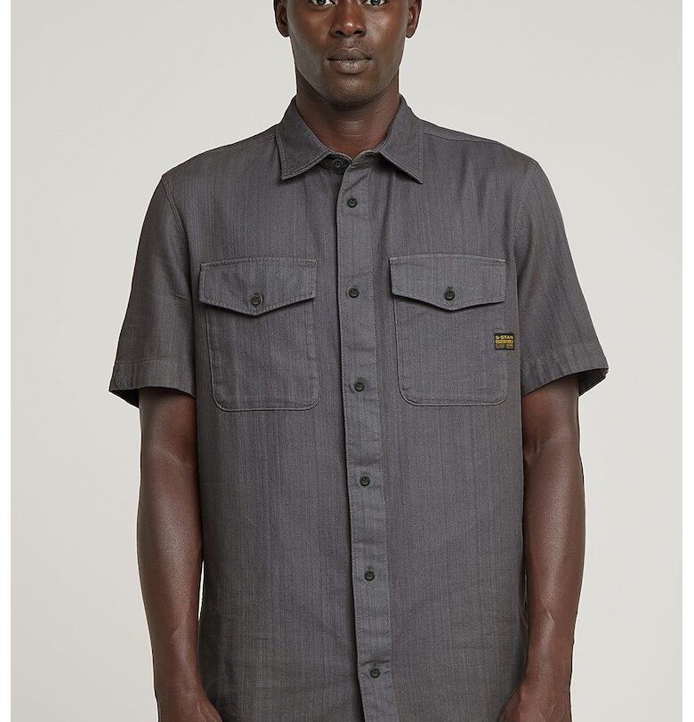 Слим памучна риза Marine - Tъмносив G-STAR