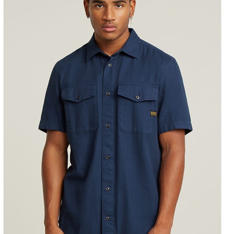 Слим памучна риза Marine - Тъмносин G-STAR