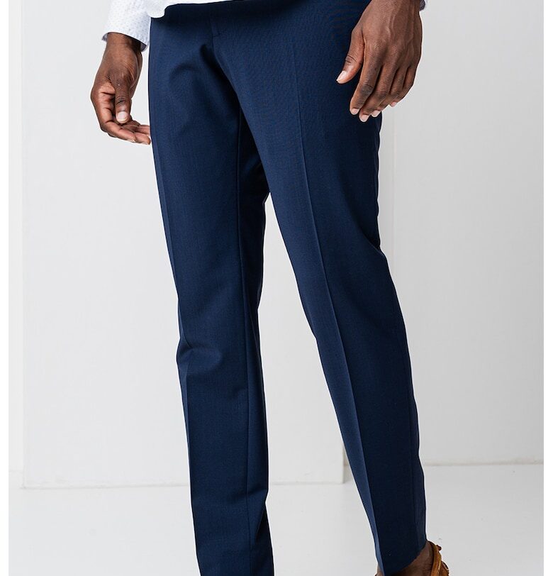 Слим панталон с вълна - Тъмносин CALVIN KLEIN