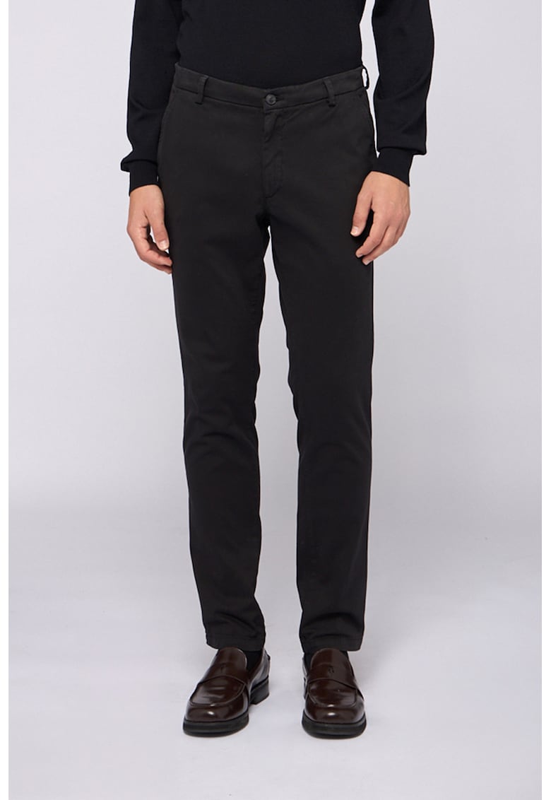 Слим панталон чино със средновисока талия - Черен Trussardi