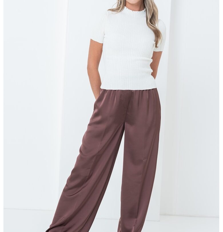 Слим пуловер Sarphapilk - Бял HUGO