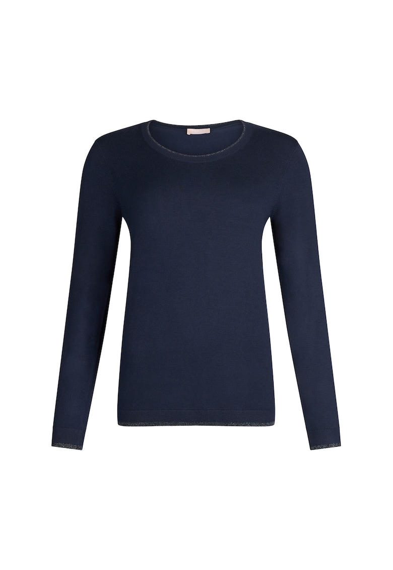 Слим пуловер с овално деколте - Тъмносин Liu Jo