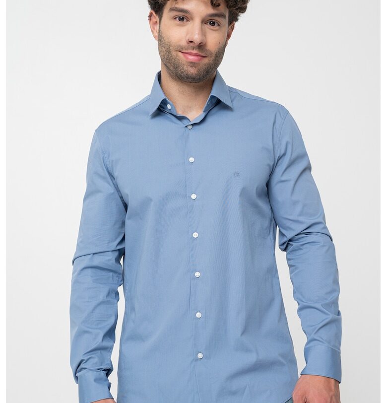 Слим риза - Пастелносин/Прашно синьо CALVIN KLEIN