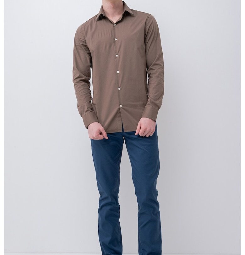 Слим риза - Сиво-кафяв CALVIN KLEIN