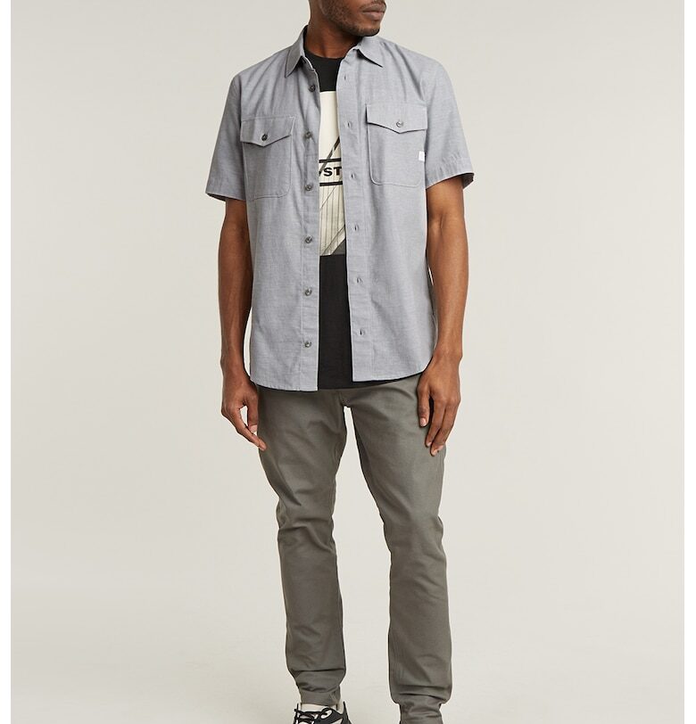 Слим риза с джоб - Сив G-STAR