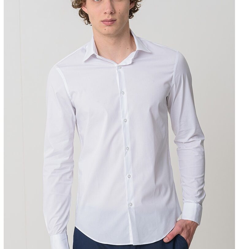 Слим риза с памук - Бял CALVIN KLEIN
