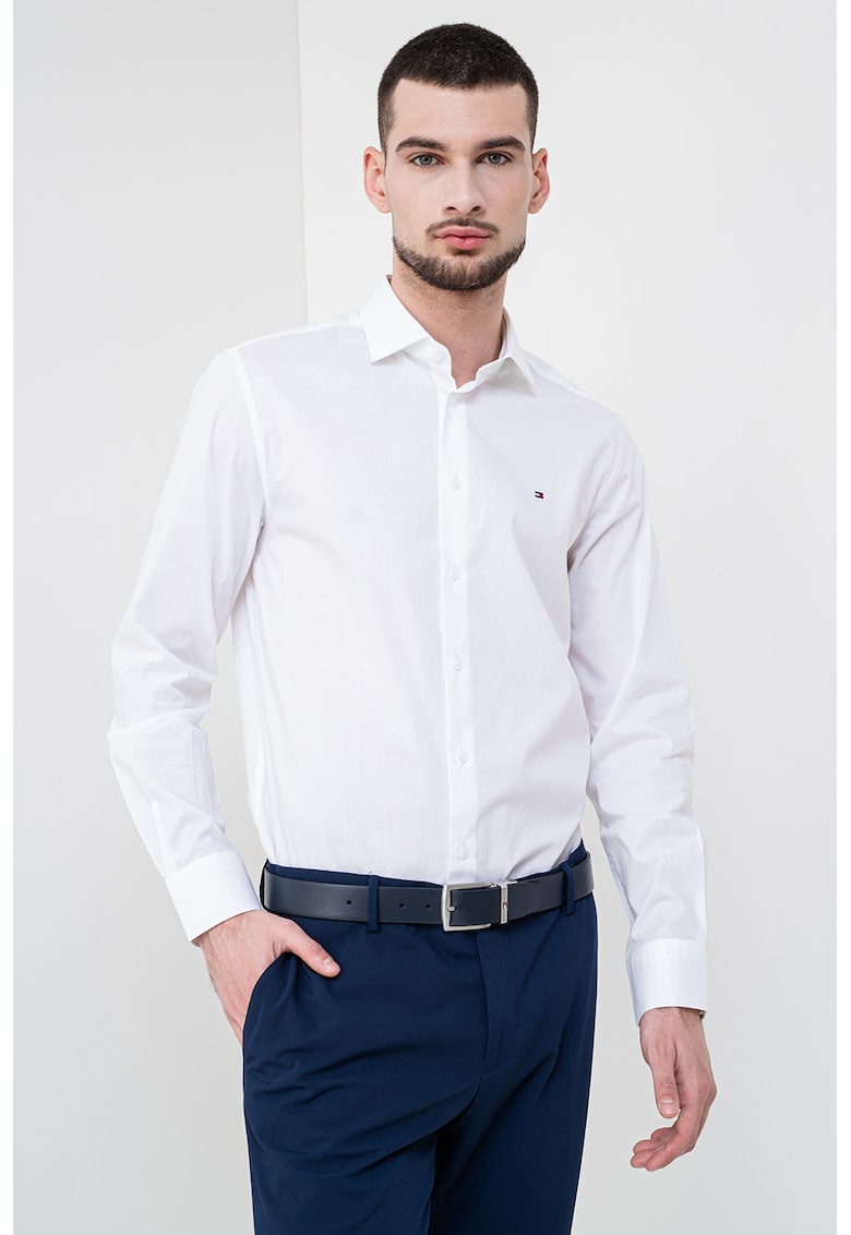 Слим риза с памук - Бял Tommy Hilfiger