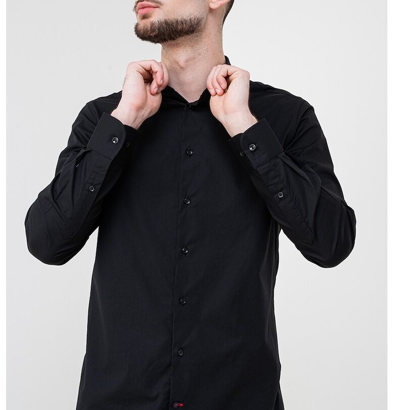 Слим риза с памук - Черен Tommy Hilfiger