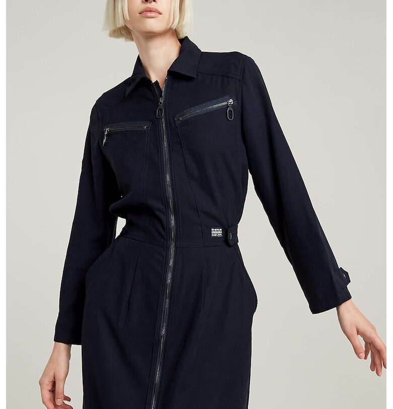 Слим рокля с цип - Ултрамарин синьо G-STAR