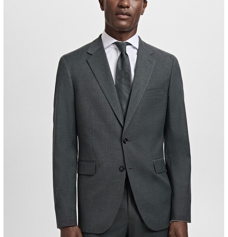 Слим сако Milan - Меланж тъмно сиво Mango