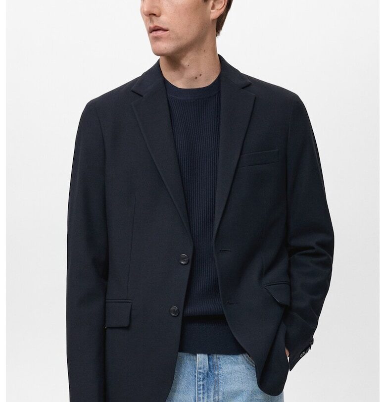 Слим сако - Тъмносин Mango