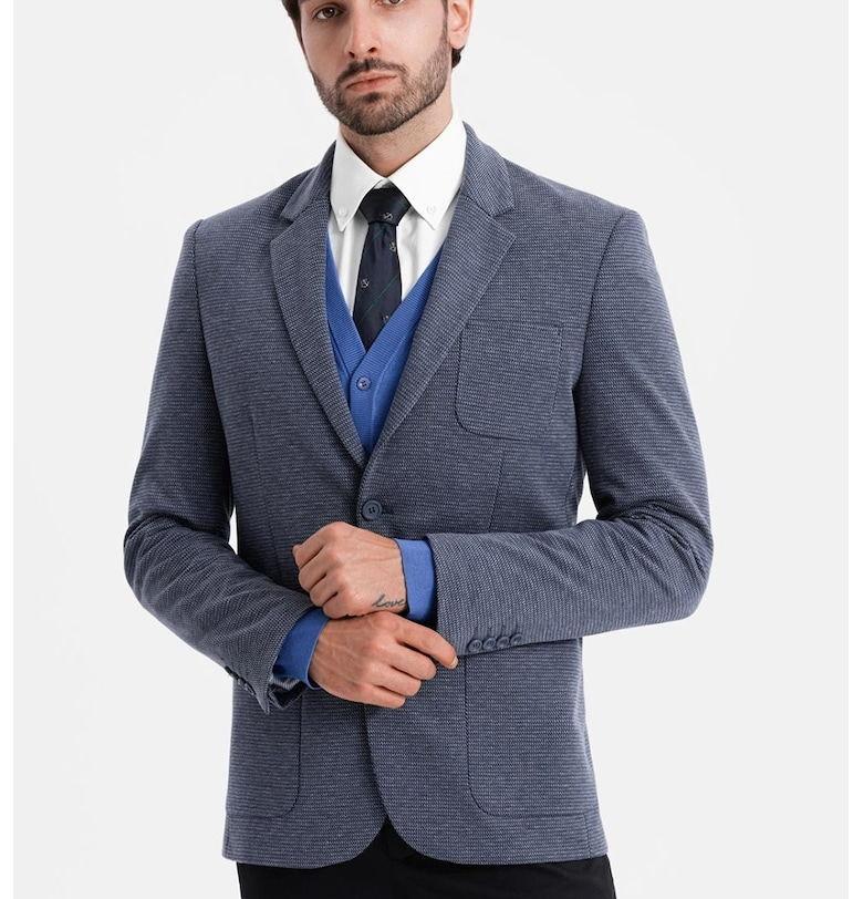 Слим сако - Тъмносин OMBRE