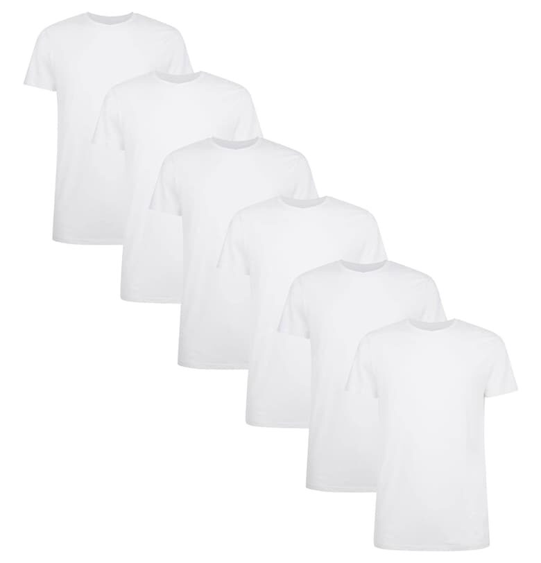 Слим тениска - 6 броя - Бял Bamboo Basics