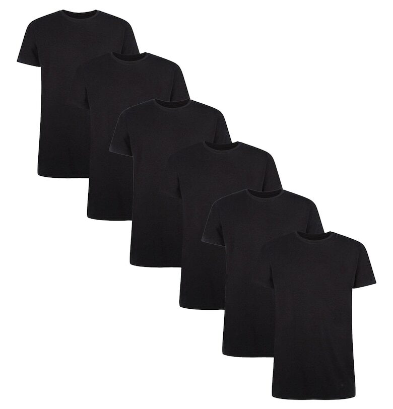 Слим тениска - 6 броя - Черен Bamboo Basics