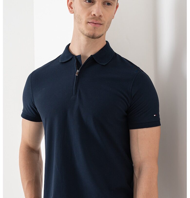 Слим тениска от органичен памук - Ултрамарин синьо Tommy Hilfiger