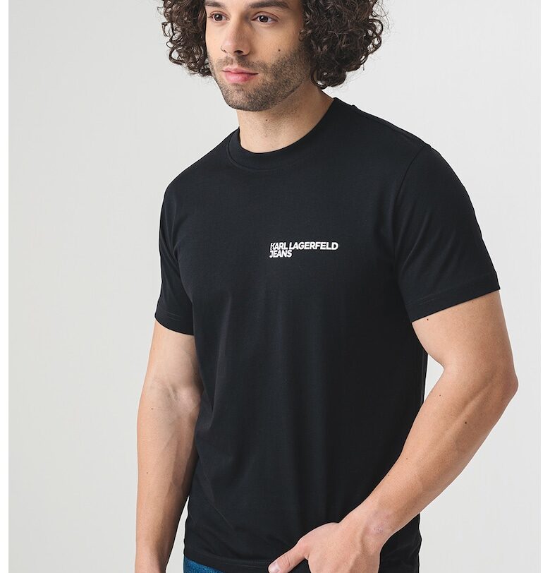 Слим тениска от органичен памук - Черен KARL LAGERFELD JEANS