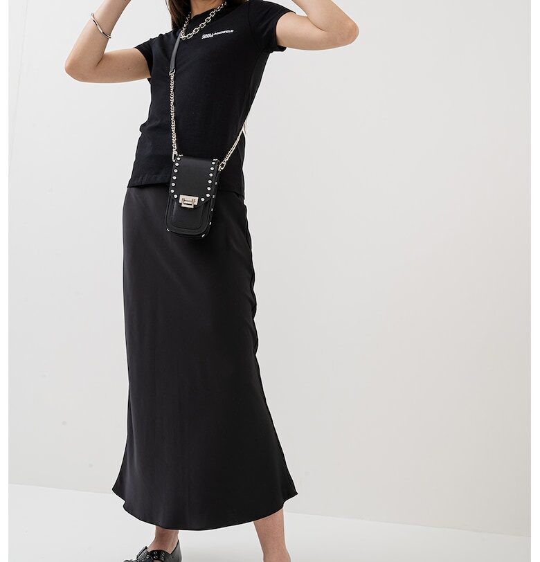 Слим тениска от органичен памук - Черен KARL LAGERFELD JEANS