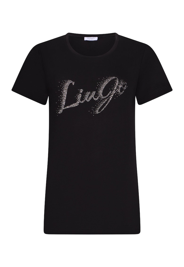 Слим тениска с лого - Черен Liu Jo