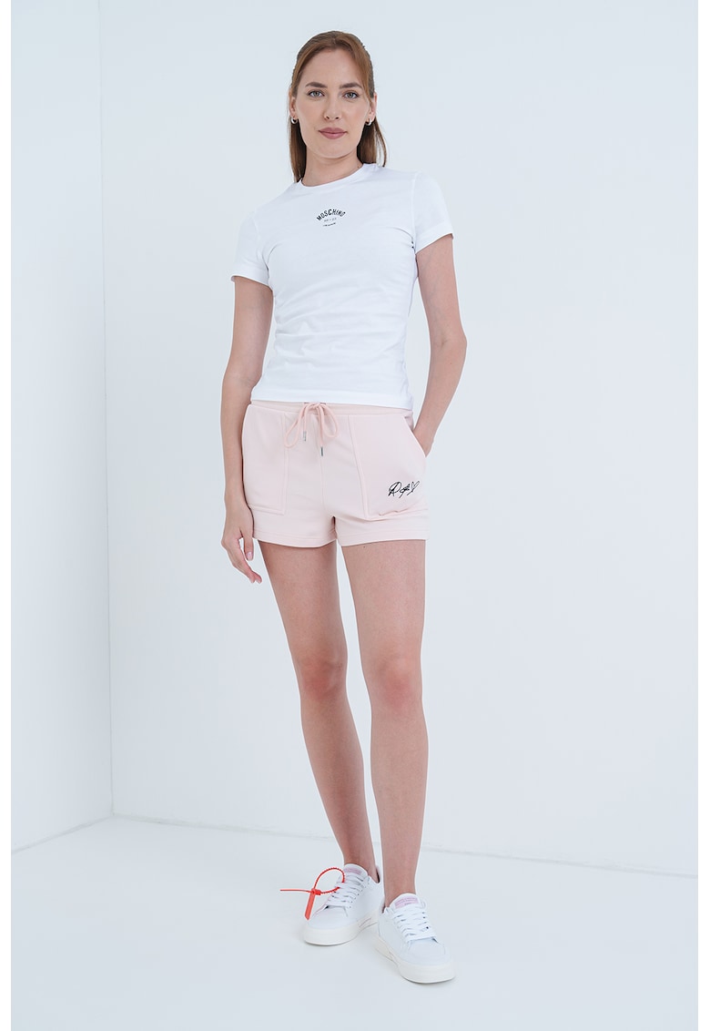 Слим тениска с лого - Черен/Мръснобял Moschino Jeans