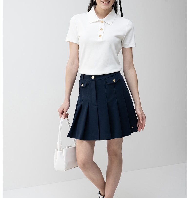 Слим тениска с яка - Бял Tommy Hilfiger