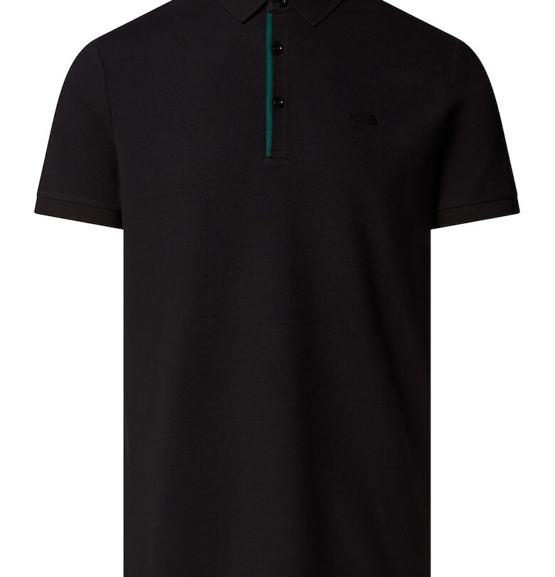 Слим тениска с яка и бродирано лого - Черен The North Face