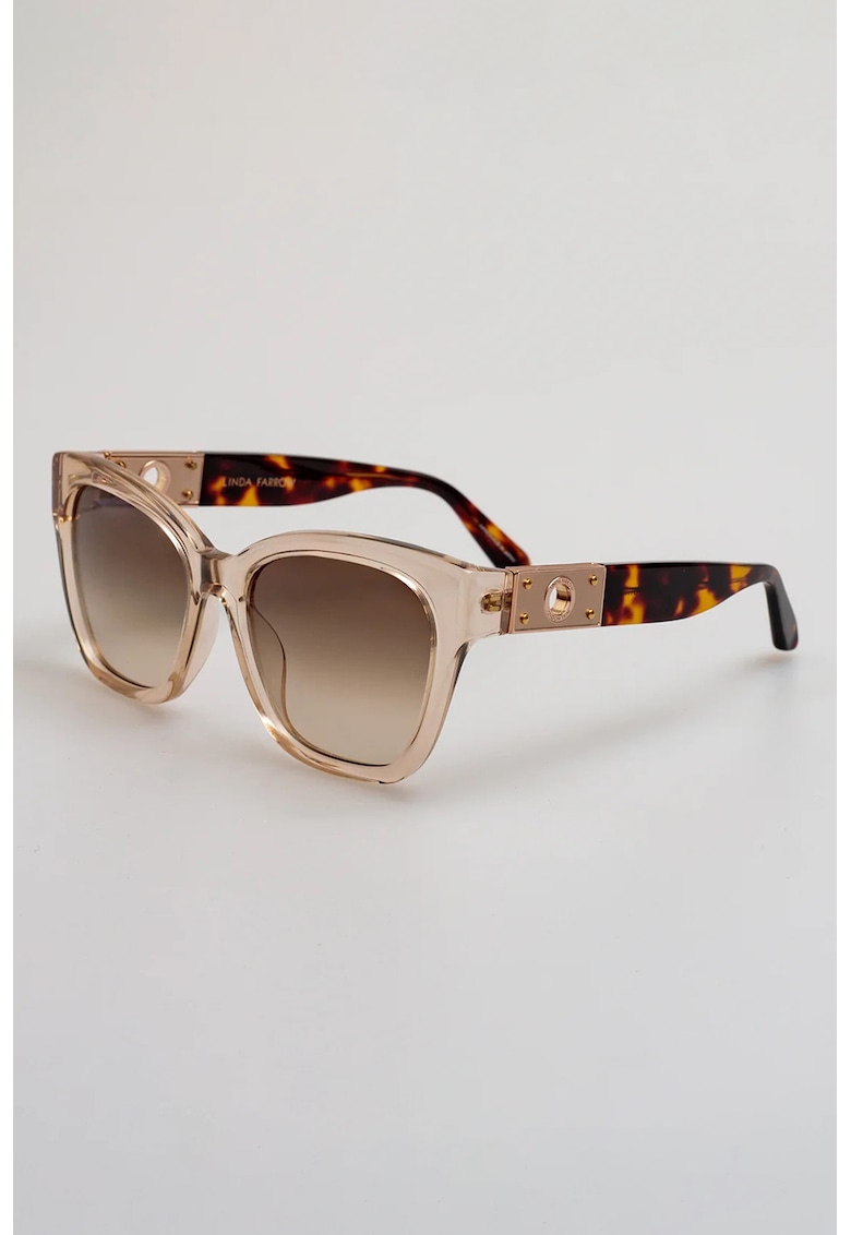 Слънчеви очила Tamara тип Cat-Eye - Кафяв/Оранжев Linda Farrow