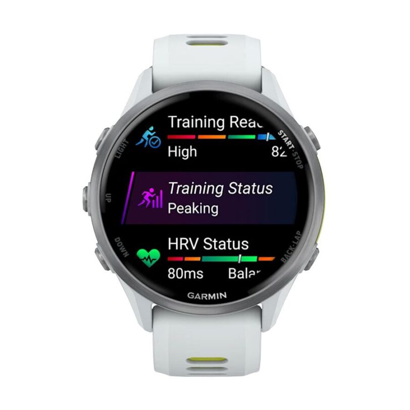 Оригинален Мъжки Смарт часовник Garmin Forerunner 970 Amoled 47 мм Sapphire Titanium/Whitestone/Amp Yellow 010-02969-11