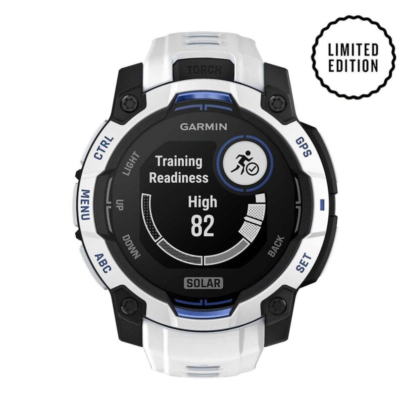 Оригинален Мъжки Смарт часовник Garmin Instinct 3 Solar 45 мм Whitestone/Bolt Blue 010-02934-03