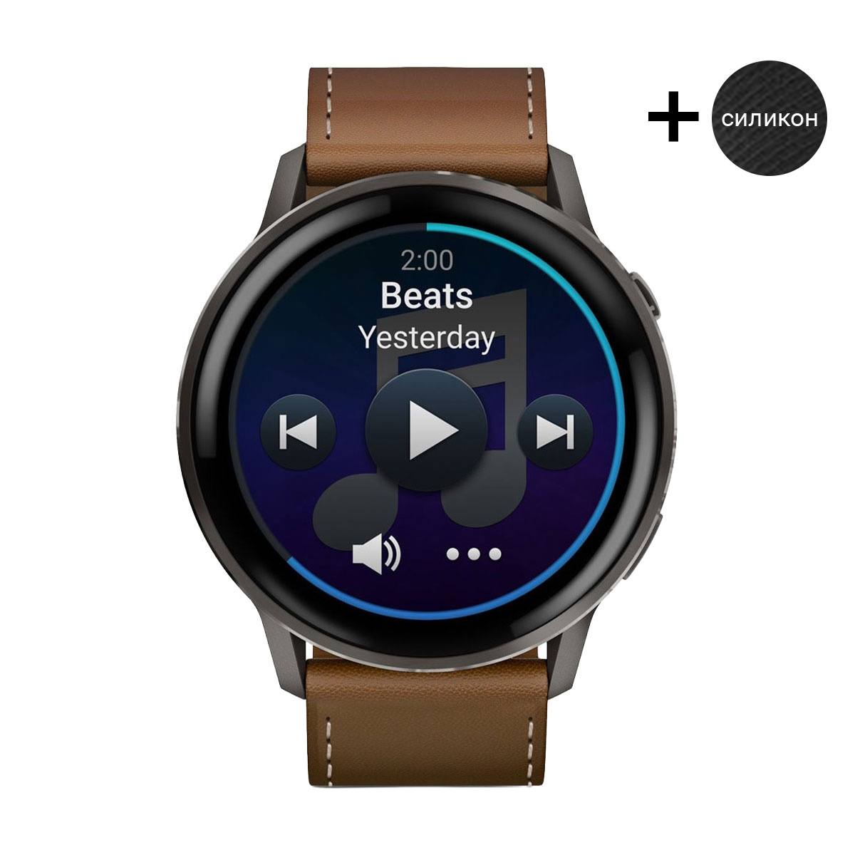 Оригинален Мъжки Смарт часовник Garmin Venu 4 Amoled 45 мм Gorilla 3 Slate/Brown/Black 010-03014-03