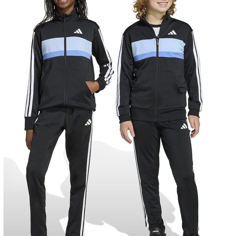 Спортен екип Tiberio с цип и лого - Бял/Черен/Син adidas Sportswear