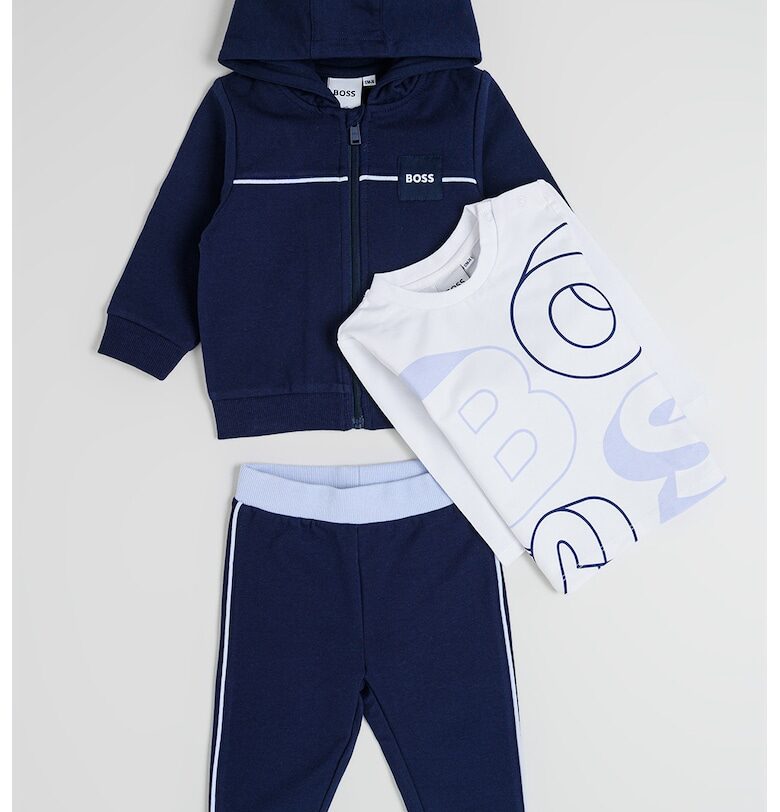 Спортен екип и блуза - 3 части - Бял/Ултрамарин синьо BOSS Kidswear