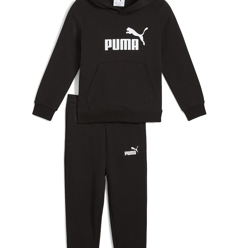 Спортен екип с джоб кенгуру - Бял/Черен Puma