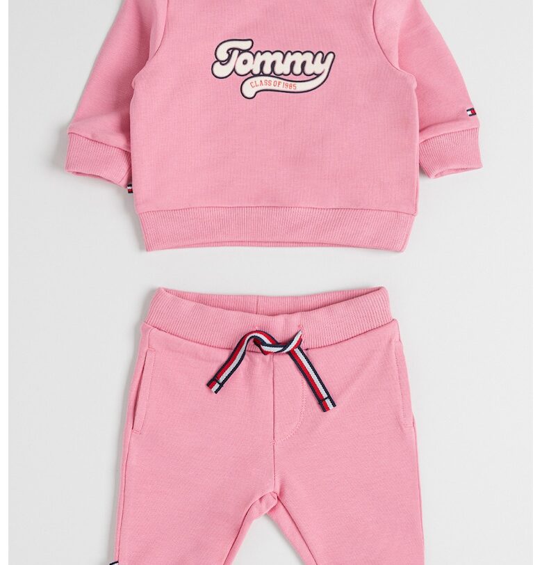Спортен екип с органичен памук и лого - Розово Tommy Hilfiger