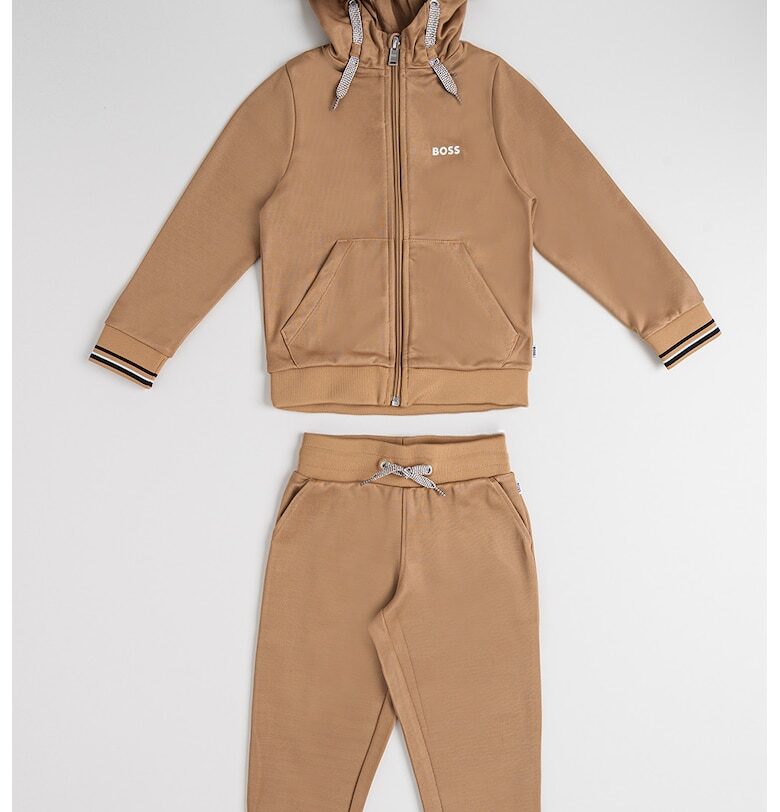Спортен екип с памук и цип - Кафяв BOSS Kidswear
