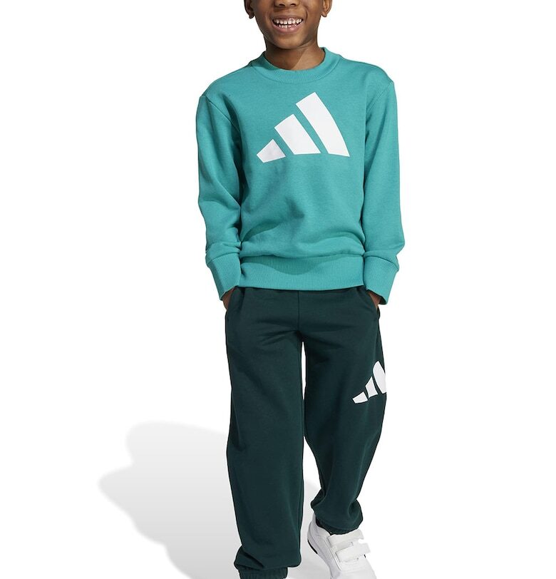 Спортен екип с памук с лого - Бял/Зелен adidas Sportswear