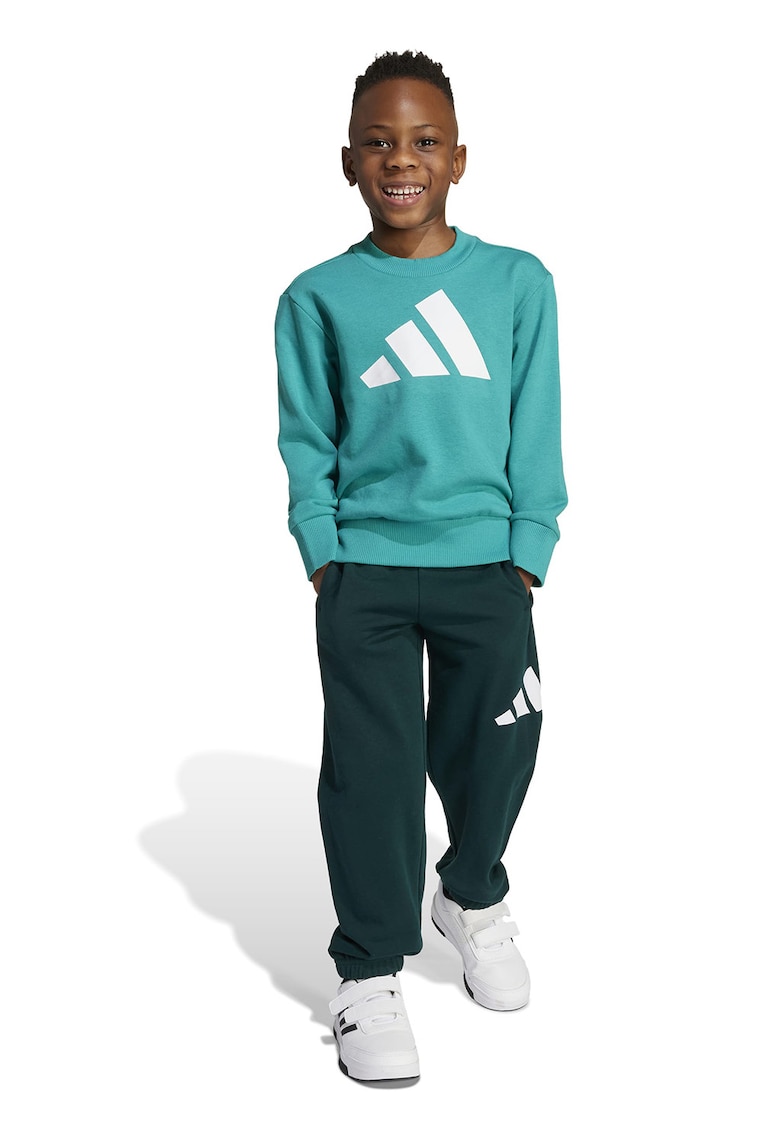 Спортен екип с памук с лого - Бял/Зелен adidas Sportswear
